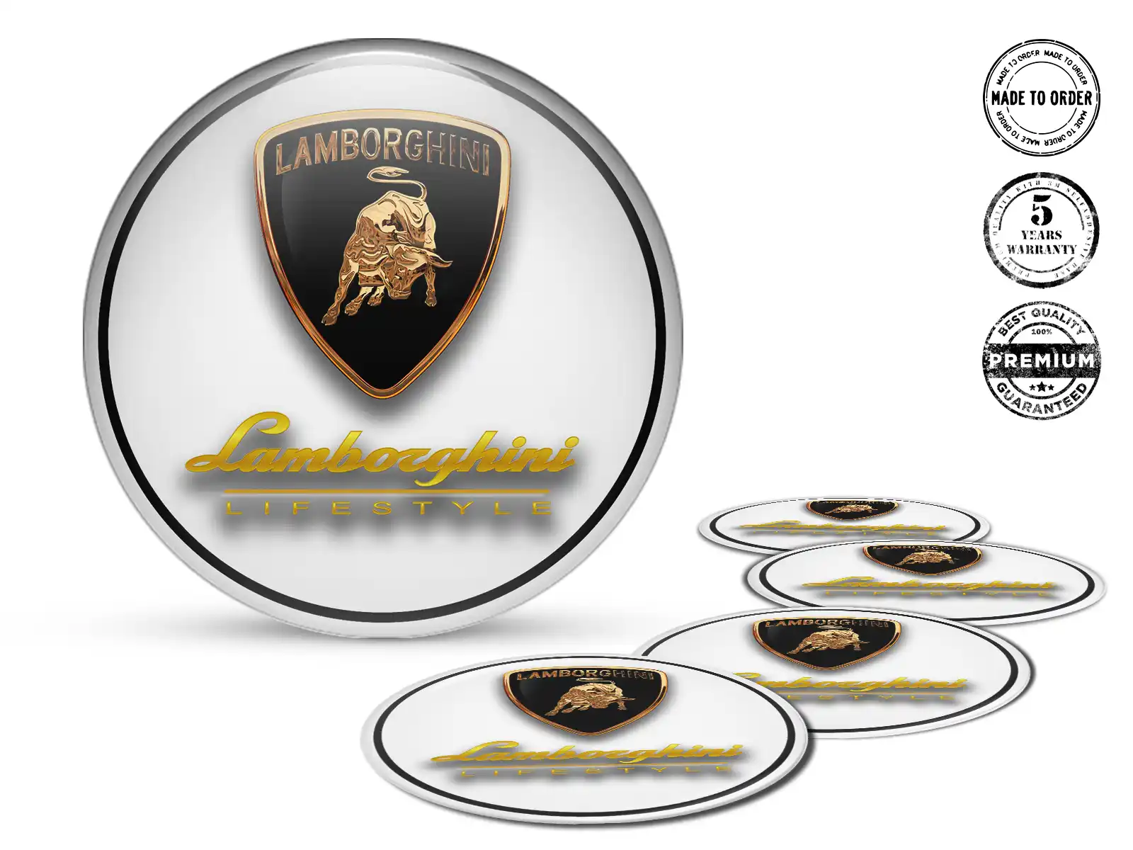 Lamborghini Radaufkleber Version Gewölbte Harzlabels